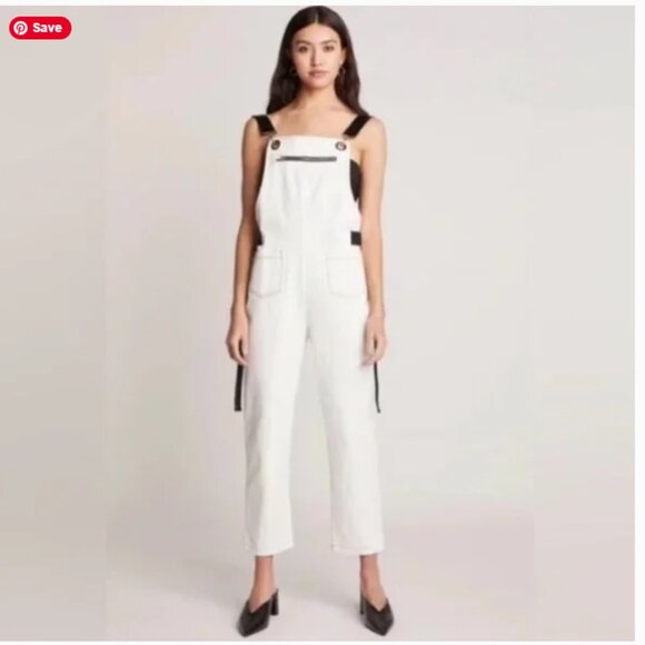 Choosy Women’s Overalls - White & Black - Size Small- NWT - Picture 2 of 5